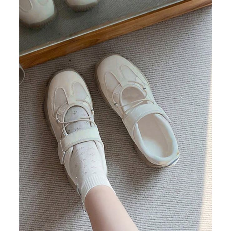 レディース 軽量スポーツスニーカー韓国風 ストラップスニーカー美脚脚長 | SUNSHINE CLOSET | 詳細画像3 