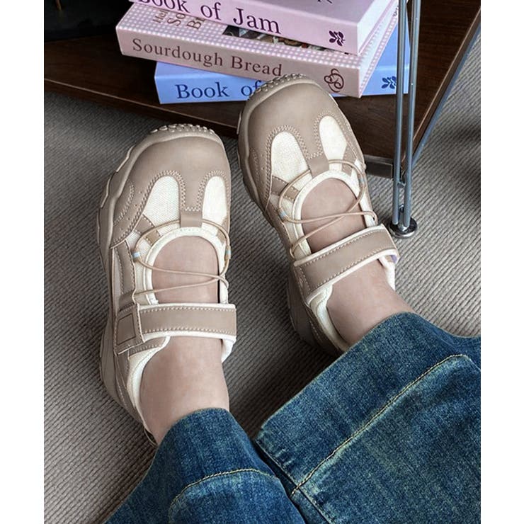 レディース 軽量スポーツスニーカー韓国風 ストラップスニーカー美脚脚長 | SUNSHINE CLOSET | 詳細画像5 