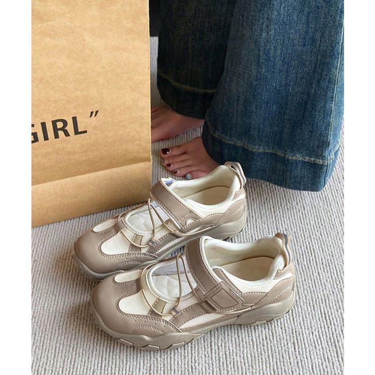 レディース 軽量スポーツスニーカー韓国風 ストラップスニーカー美脚脚長 | SUNSHINE CLOSET | 詳細画像7 