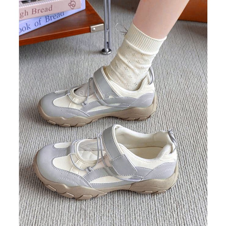 レディース 軽量スポーツスニーカー韓国風 ストラップスニーカー美脚脚長 | SUNSHINE CLOSET | 詳細画像9 