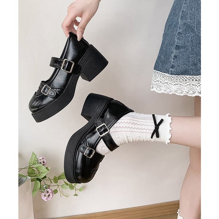 クラシカルストラップローファー バレエコアガーリーシューズ量産型 韓国風美脚見え… | SUNSHINE CLOSET | 詳細画像4 