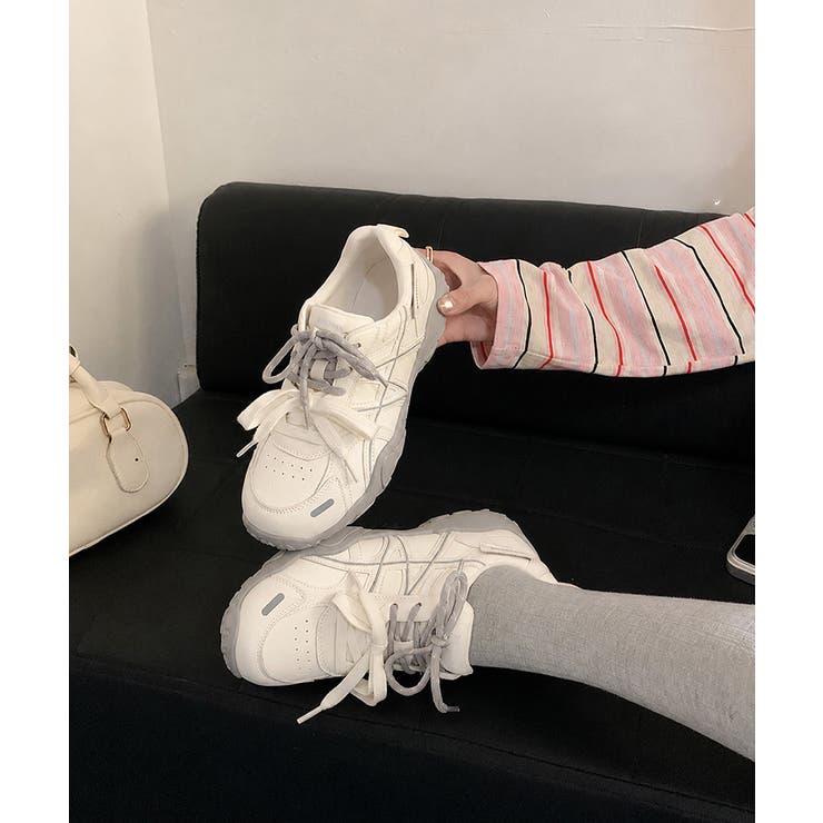 ボリュームソールスニーカー 歩きやすいスタイルアップシューズ 軽量ダッドスニーカ… | SUNSHINE CLOSET | 詳細画像12 