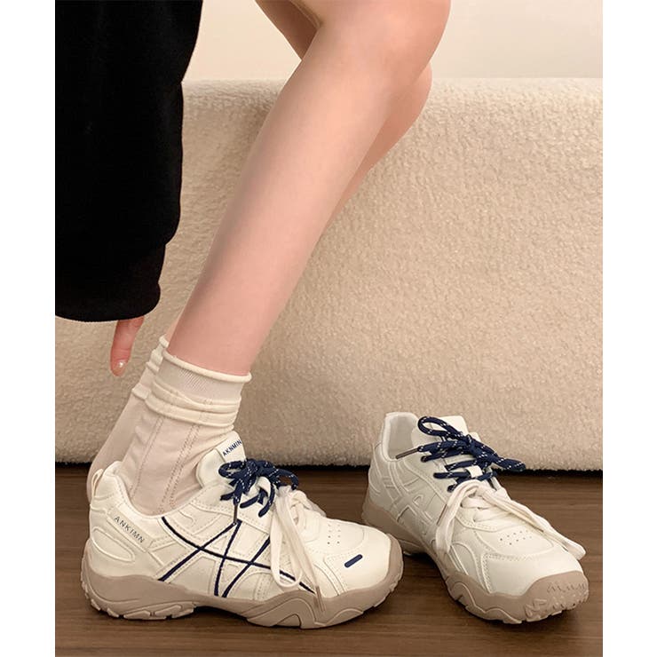 ボリュームソールスニーカー 歩きやすいスタイルアップシューズ 軽量ダッドスニーカ… | SUNSHINE CLOSET | 詳細画像2 