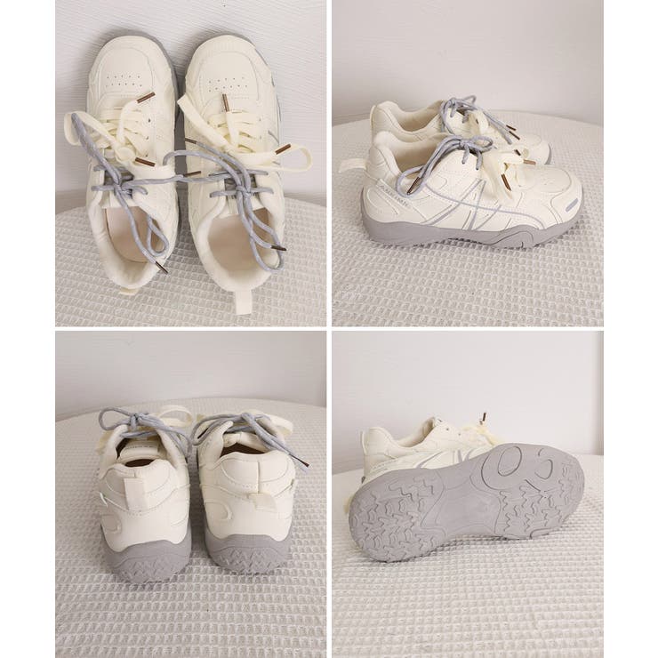 ボリュームソールスニーカー 歩きやすいスタイルアップシューズ 軽量ダッドスニーカ… | SUNSHINE CLOSET | 詳細画像20 