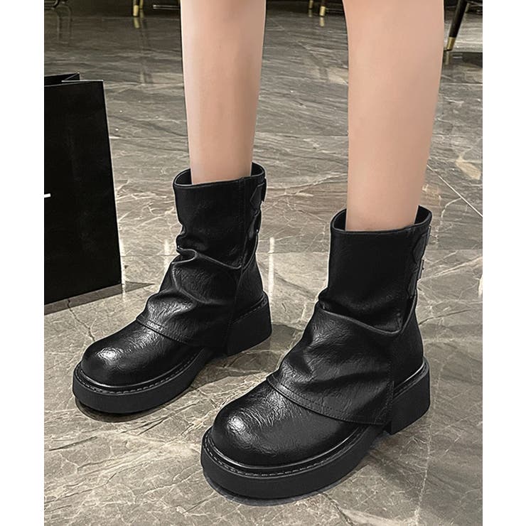 ヴィンテージ風カバーブーツレディース ドレープブーツ歩きやすい冬靴 アンクルブー… | SUNSHINE CLOSET | 詳細画像22 