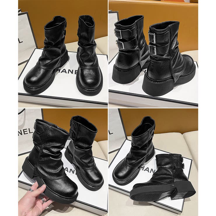 ヴィンテージ風カバーブーツレディース ドレープブーツ歩きやすい冬靴 アンクルブー… | SUNSHINE CLOSET | 詳細画像25 