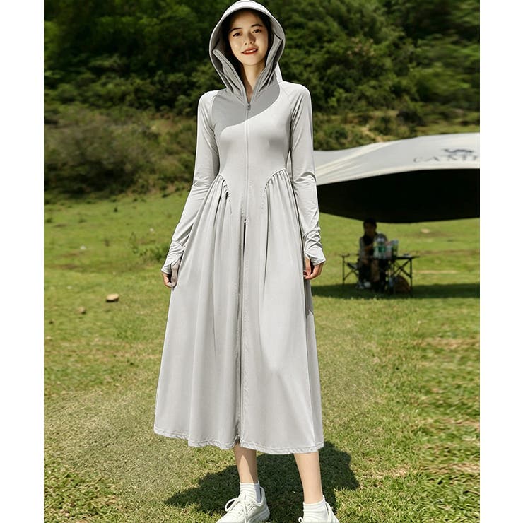 UVウェアラッシュパーカー サンバイザー付き パーカーワンピ | SUNSHINE CLOSET | 詳細画像1 