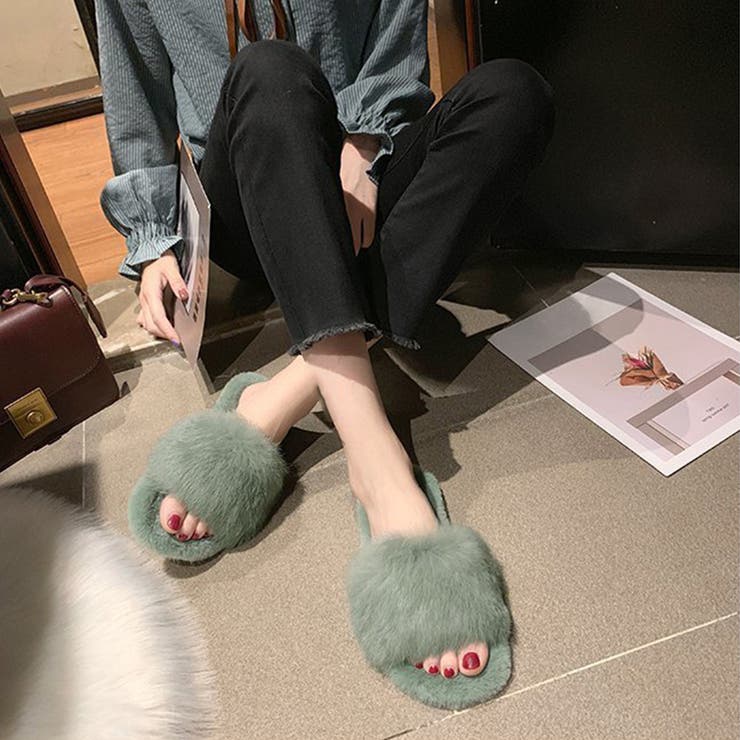 フラットサンダル ファー スリッパ | SUNSHINE CLOSET | 詳細画像8 