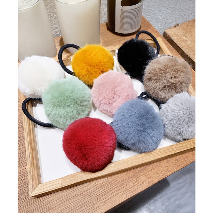 レディースふわふわ可愛い髪飾りモコモコボリュームファーポニー 秋冬トレンド ワン… | SUNSHINE CLOSET | 詳細画像3 