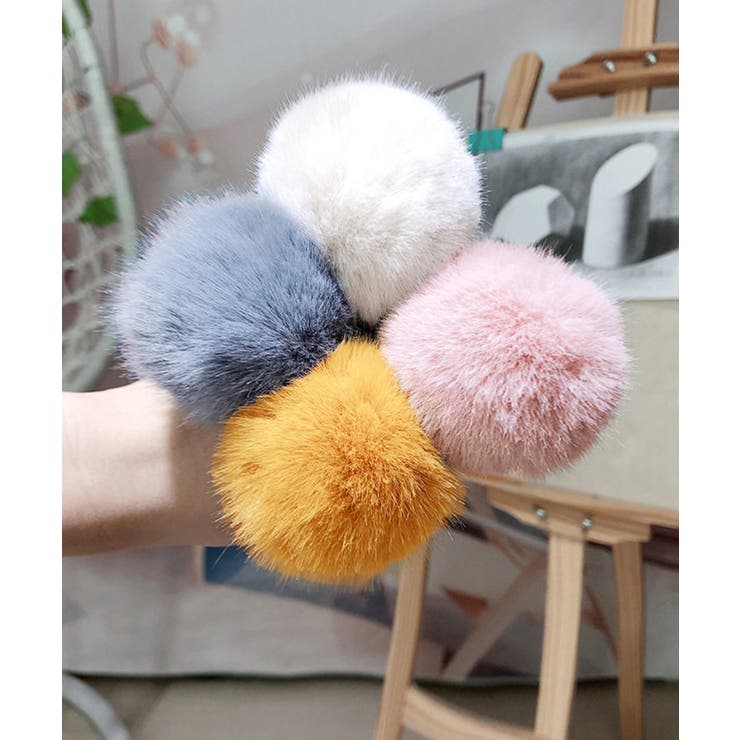 レディースふわふわ可愛い髪飾りモコモコボリュームファーポニー 秋冬トレンド ワン… | SUNSHINE CLOSET | 詳細画像6 
