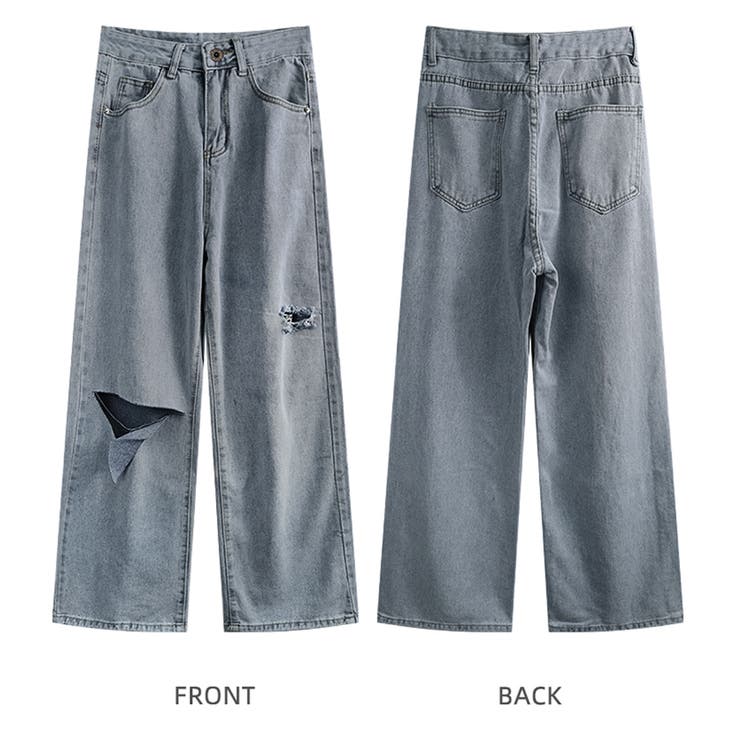 ダメージ デニムパンツ レディース着やせ | SUNSHINE CLOSET | 詳細画像3 