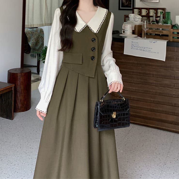 ◆アシンメトリー ワンピース ２カラー 長袖 韓国STYLE 楽天市場】【10％OFFクーポン配布中☆11日1:59迄