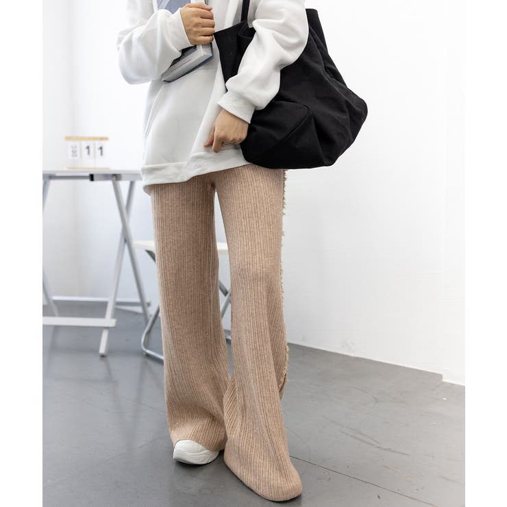 サイドフリンジ リブニットパンツ 暖かい | SUNSHINE CLOSET | 詳細画像19 