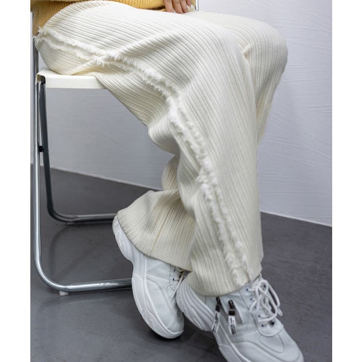 サイドフリンジ リブニットパンツ 暖かい | SUNSHINE CLOSET | 詳細画像27 