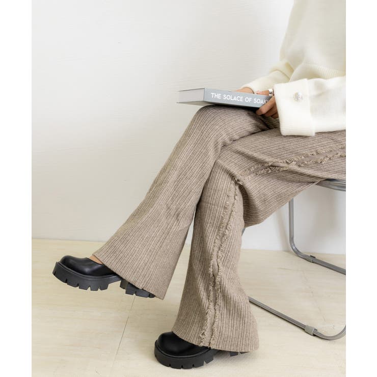 サイドフリンジ リブニットパンツ 暖かい | SUNSHINE CLOSET | 詳細画像31 