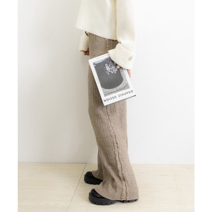 サイドフリンジ リブニットパンツ 暖かい | SUNSHINE CLOSET | 詳細画像32 