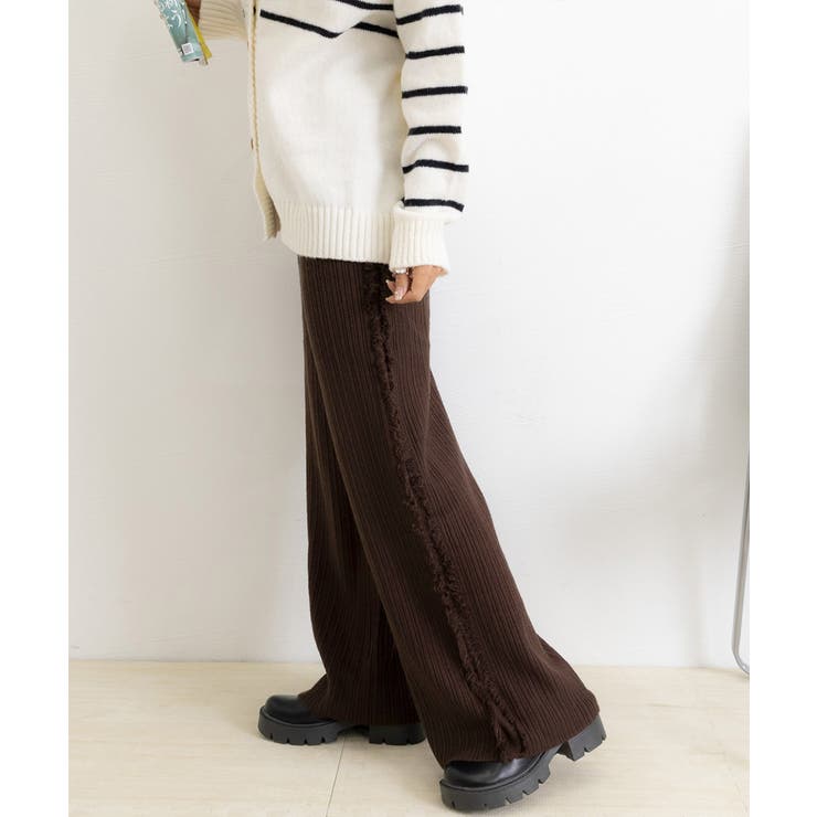 サイドフリンジ リブニットパンツ 暖かい | SUNSHINE CLOSET | 詳細画像40 