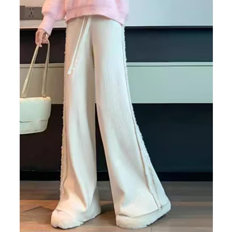 サイドフリンジ リブニットパンツ 暖かい | SUNSHINE CLOSET | 詳細画像8 