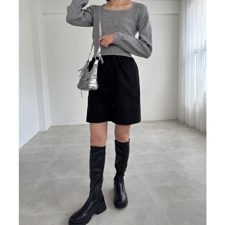 ウール風ハーフパンツ５分丈ワイドパンツ | SUNSHINE CLOSET | 詳細画像17 