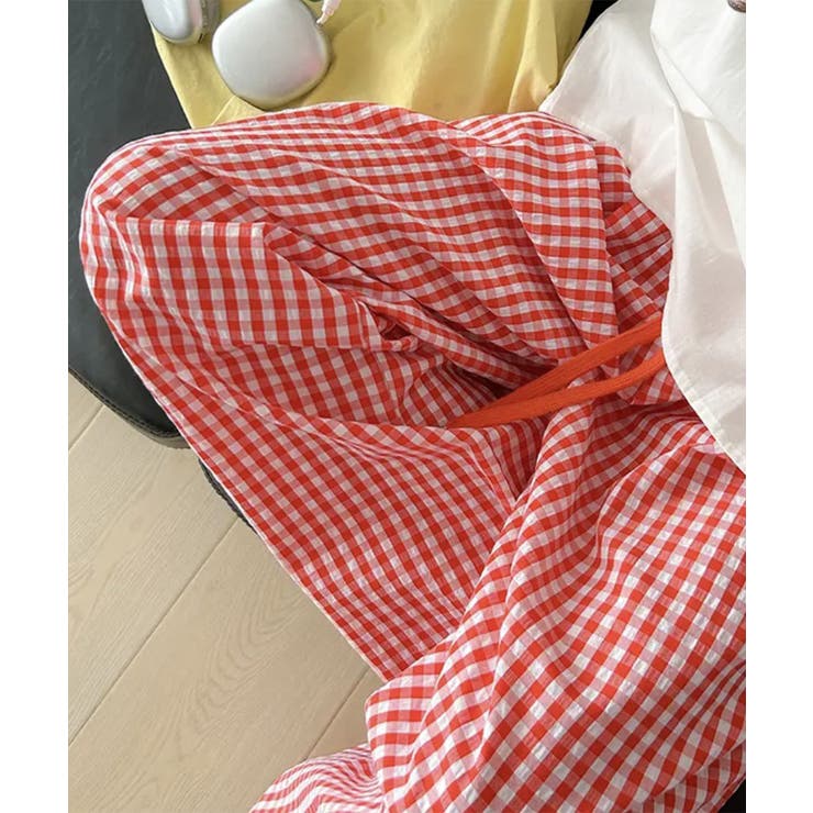 可愛い格子柄ロングパンツレディース 体型カバーパンツカジュアルきれいめ イージー… | SUNSHINE CLOSET | 詳細画像17 