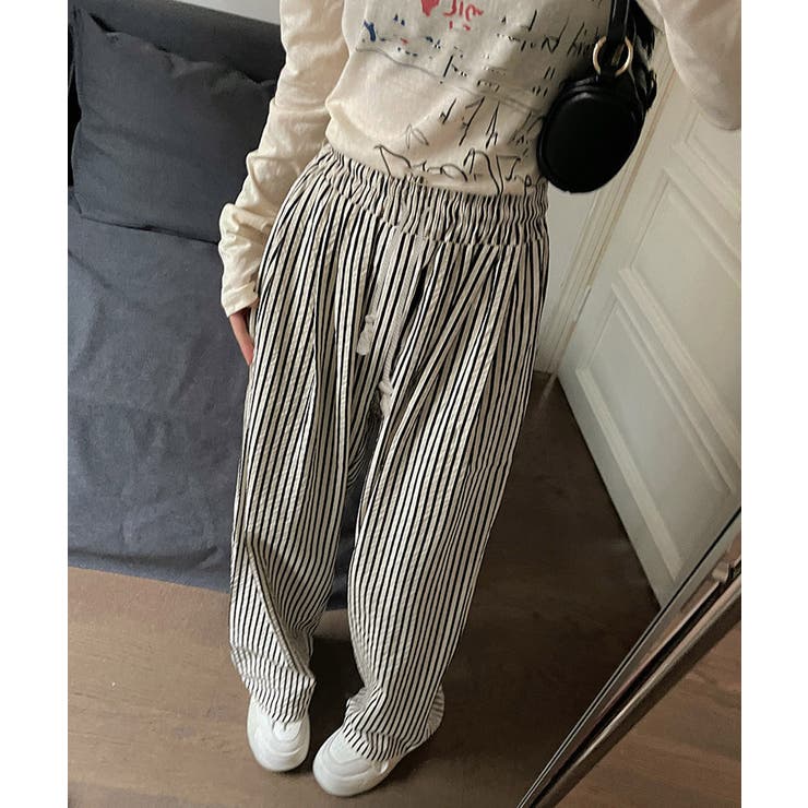 ストライプセミワイドパンツ ハイウエスト | SUNSHINE CLOSET | 詳細画像17 