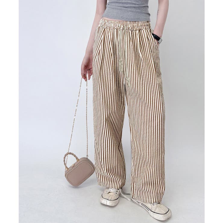 ストライプセミワイドパンツ ハイウエスト | SUNSHINE CLOSET | 詳細画像20 