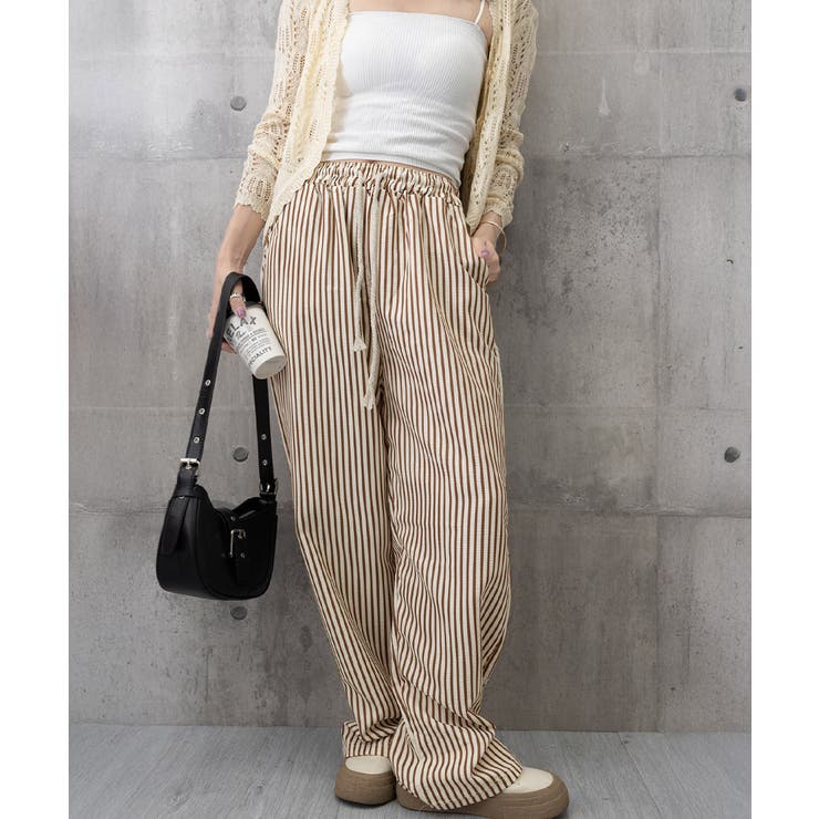 ストライプセミワイドパンツ ハイウエスト | SUNSHINE CLOSET | 詳細画像24 