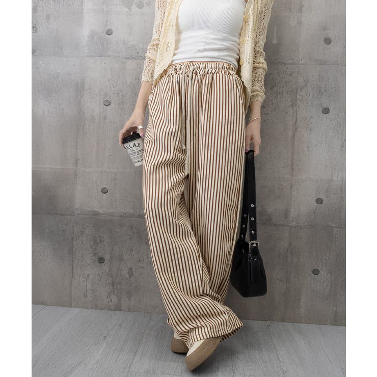 ストライプセミワイドパンツ ハイウエスト | SUNSHINE CLOSET | 詳細画像25 