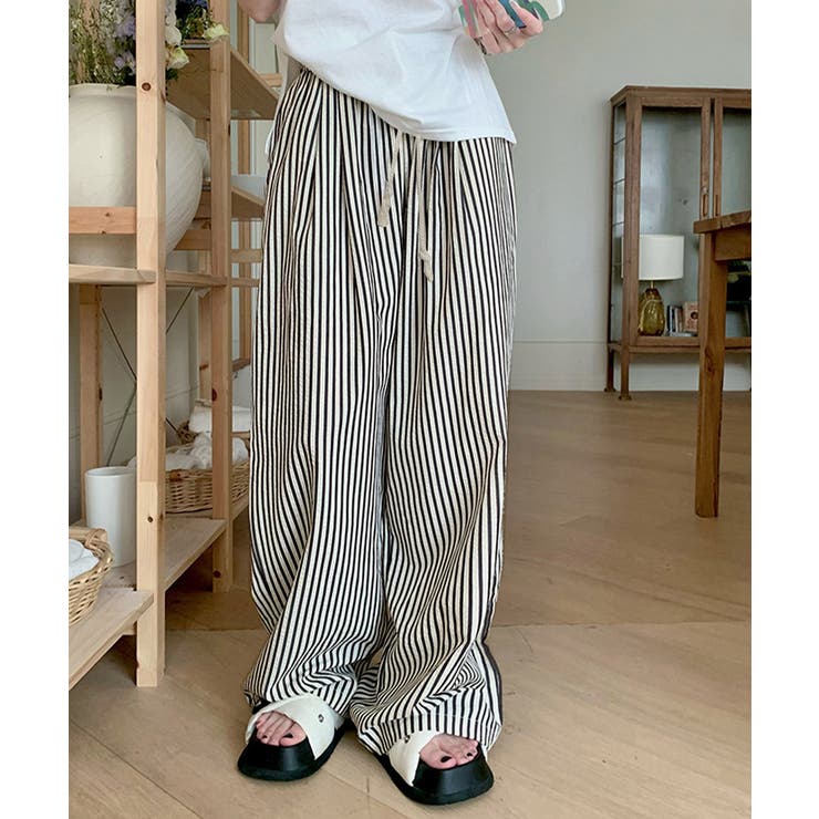 ストライプセミワイドパンツ ハイウエスト | SUNSHINE CLOSET | 詳細画像3 