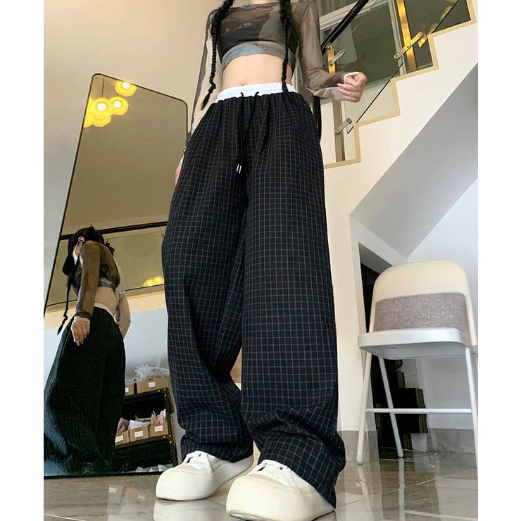 カジュアルイージーパンツ レディース レトロ風ストレートパンツ | SUNSHINE CLOSET | 詳細画像12 