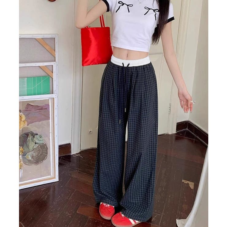 カジュアルイージーパンツ レディース レトロ風ストレートパンツ | SUNSHINE CLOSET | 詳細画像5 
