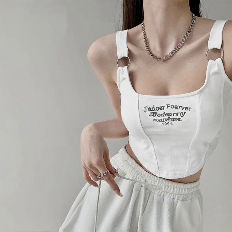 カップ付き タンクトップ ショート丈韓国 | SUNSHINE CLOSET | 詳細画像10 