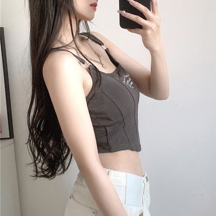 カップ付き タンクトップ ショート丈韓国 | SUNSHINE CLOSET | 詳細画像12 