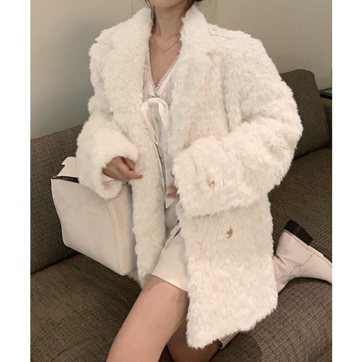レディース フェミニン暖かボアジャケット きれいめフェイクファーコート | SUNSHINE CLOSET | 詳細画像13 