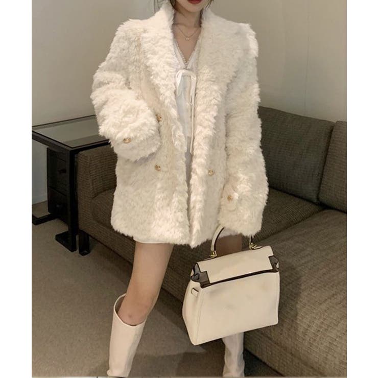 レディース フェミニン暖かボアジャケット きれいめフェイクファーコート | SUNSHINE CLOSET | 詳細画像14 
