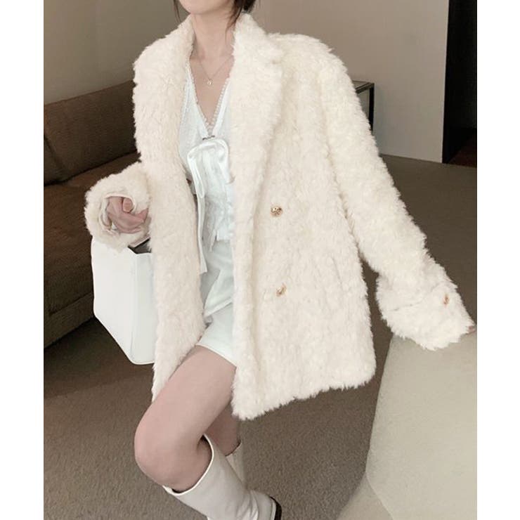 レディース フェミニン暖かボアジャケット きれいめフェイクファーコート | SUNSHINE CLOSET | 詳細画像4 