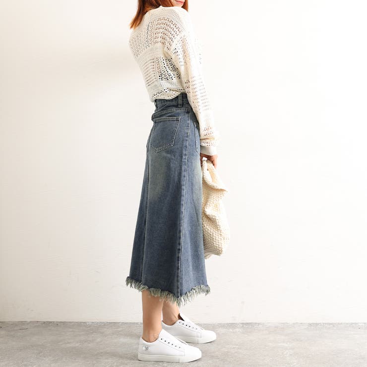 デニムスカート ロング Aラインスカート[品番：AGCW0004786]｜SUNSHINE