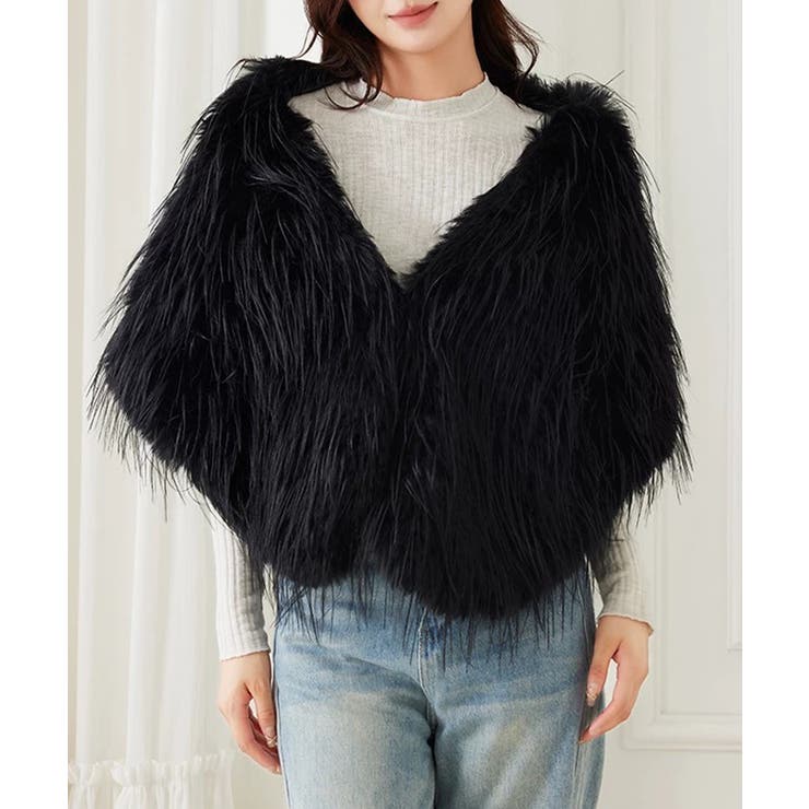 ファーケープ ファーショール 防寒肩掛け[品番：AGCW0006981