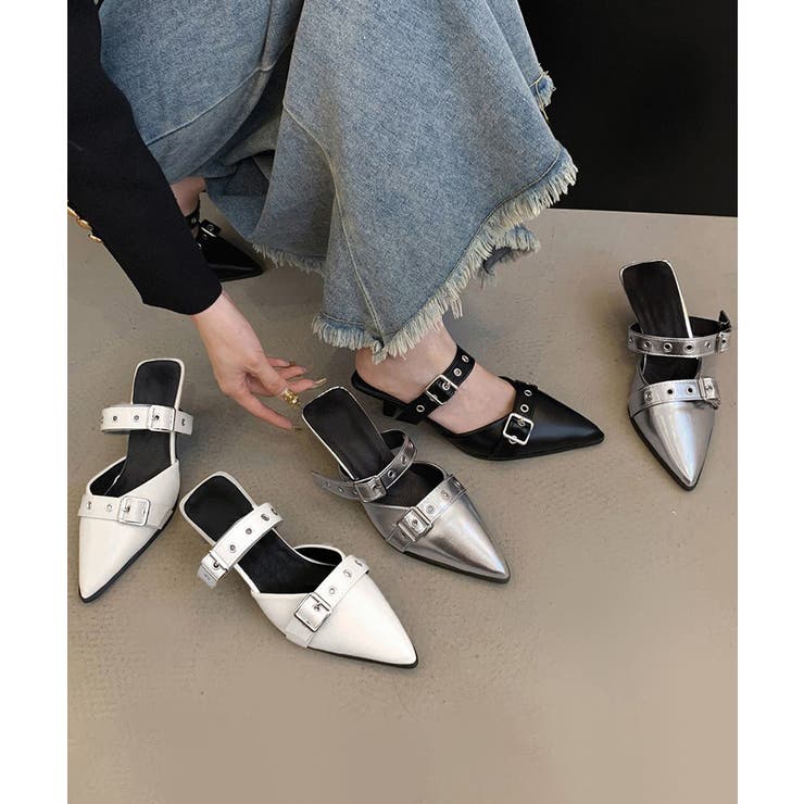 ダブルベルトバックルミュールサンダル レディース 履きやすい | SUNSHINE CLOSET | 詳細画像12 