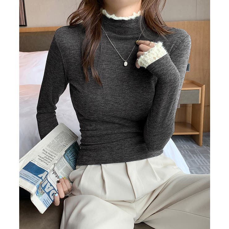 レースフリル付きハイネックリブニットソー | SUNSHINE CLOSET | 詳細画像15 