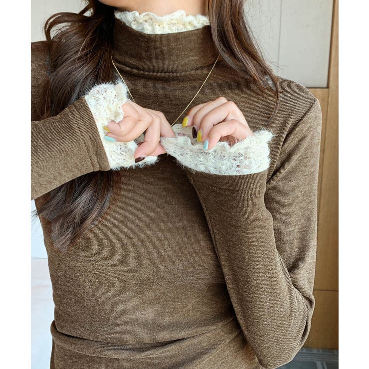 レースフリル付きハイネックリブニットソー | SUNSHINE CLOSET | 詳細画像20 