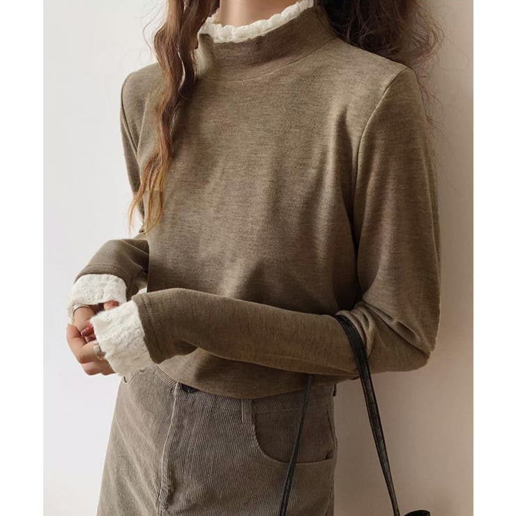 レースフリル付きハイネックリブニットソー | SUNSHINE CLOSET | 詳細画像21 