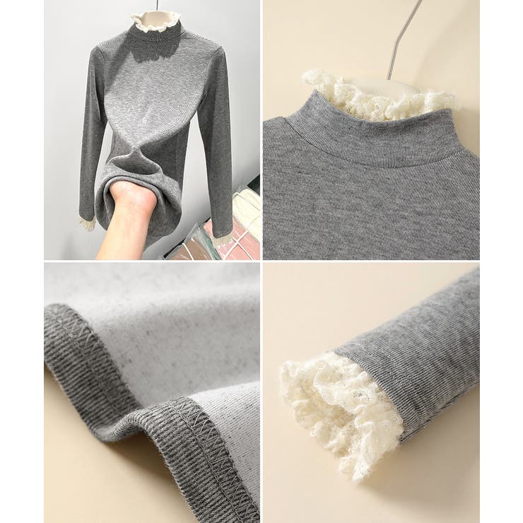 レースフリル付きハイネックリブニットソー | SUNSHINE CLOSET | 詳細画像23 