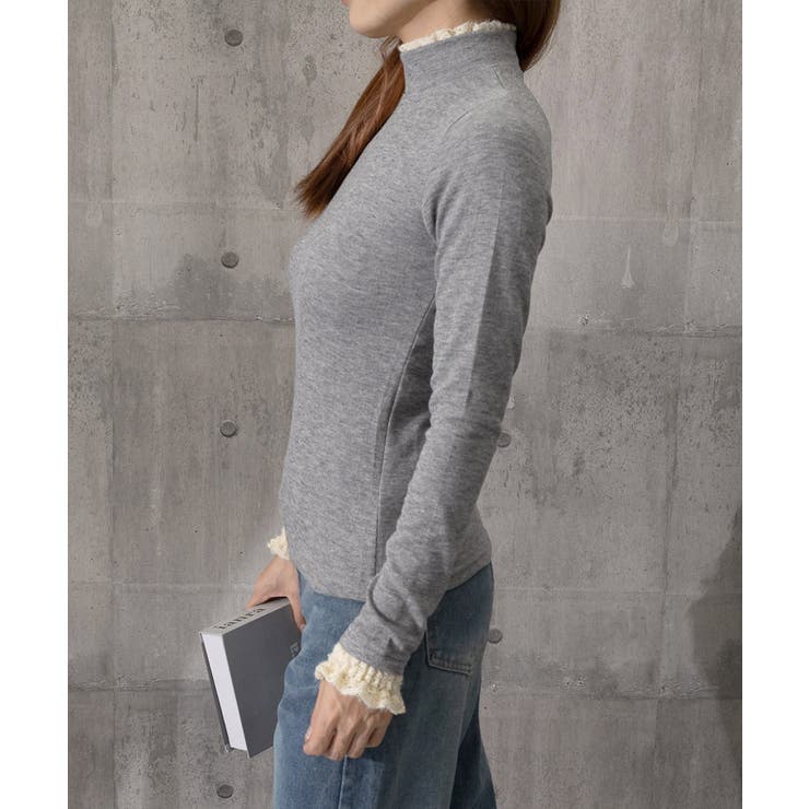 レースフリル付きハイネックリブニットソー | SUNSHINE CLOSET | 詳細画像25 