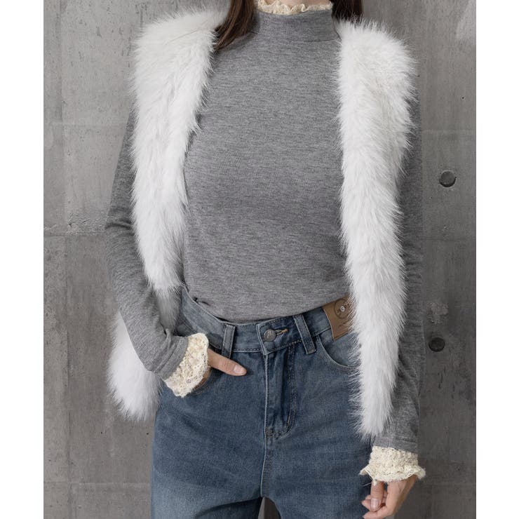 レースフリル付きハイネックリブニットソー | SUNSHINE CLOSET | 詳細画像26 