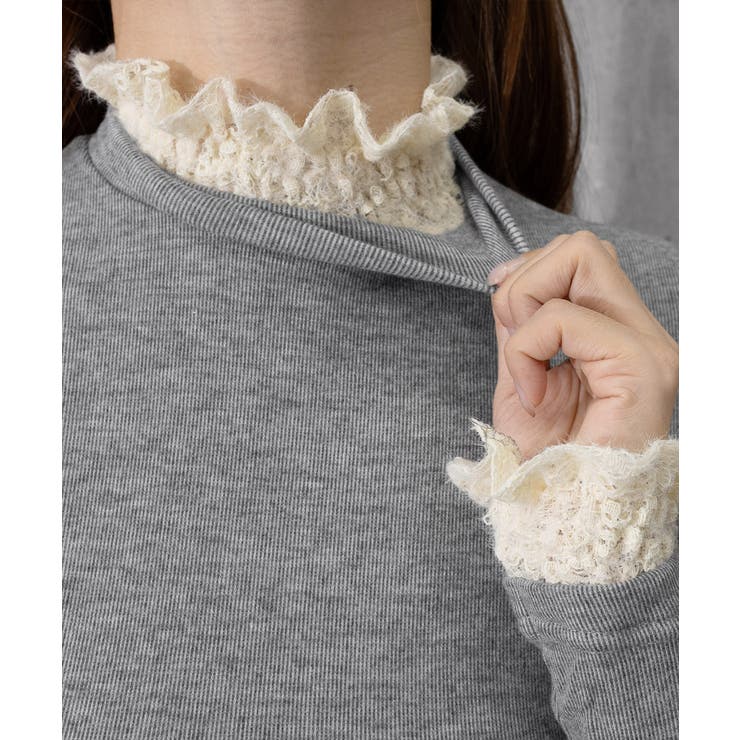 レースフリル付きハイネックリブニットソー | SUNSHINE CLOSET | 詳細画像28 