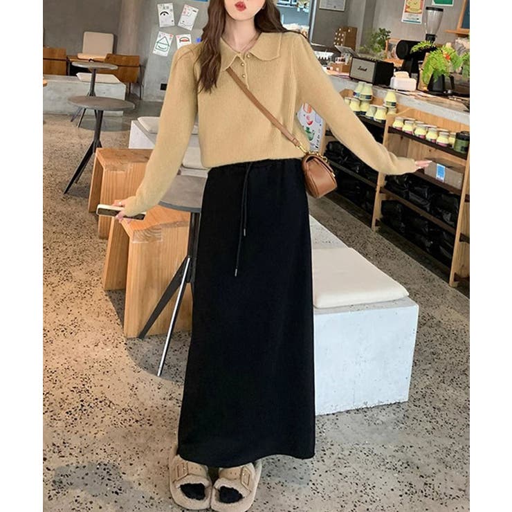 ポロカラーニットトップス ゴールドボタン | SUNSHINE CLOSET | 詳細画像14 