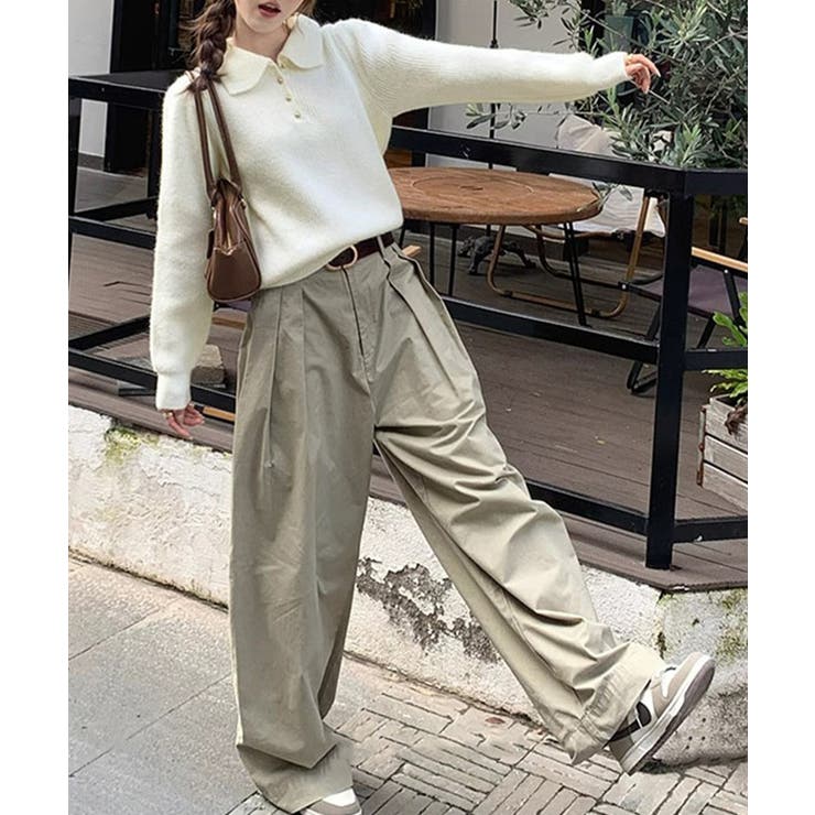 ポロカラーニットトップス ゴールドボタン | SUNSHINE CLOSET | 詳細画像5 