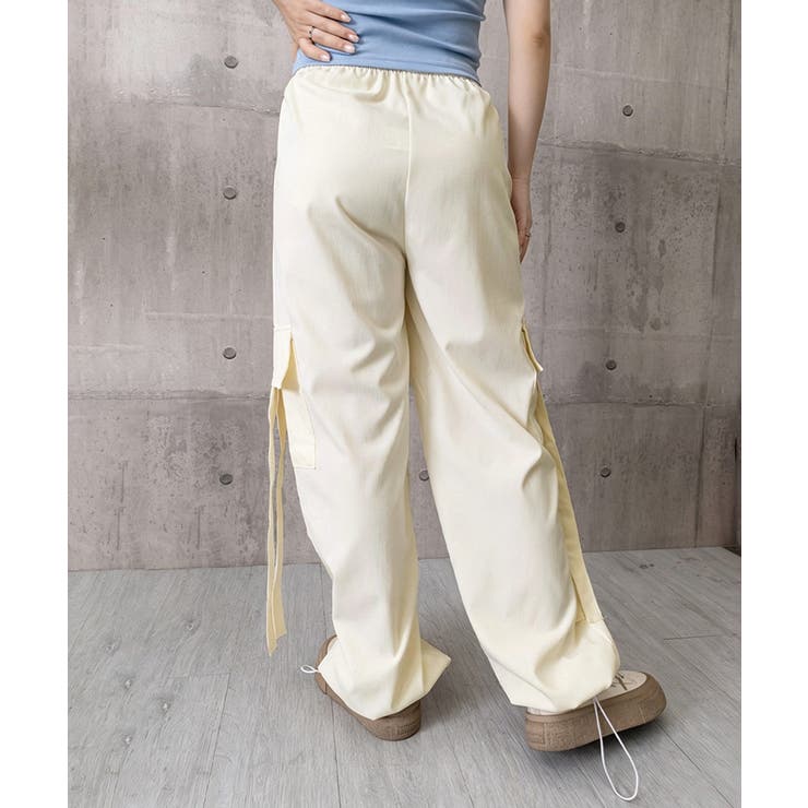 レディース ハイウエストナイロンワイドパンツ 韓国風ワークパンツ | SUNSHINE CLOSET | 詳細画像23 