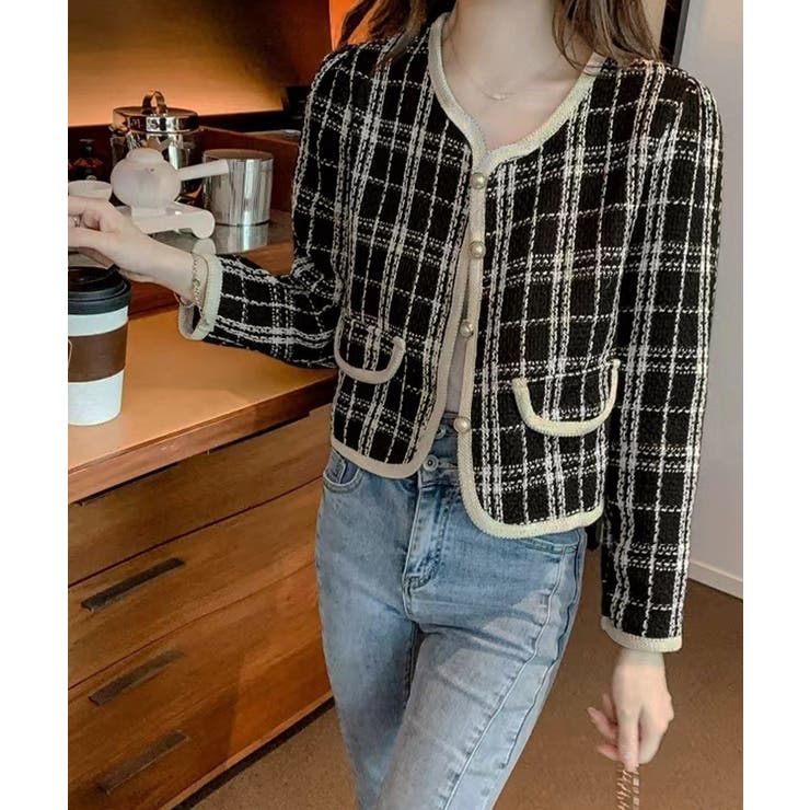 韓国風ツイードジャケット ライトアウター | SUNSHINE CLOSET | 詳細画像11 